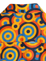 Vintage Shirt with Geometric Pattern in Orange from the 70s for Men with Buttons