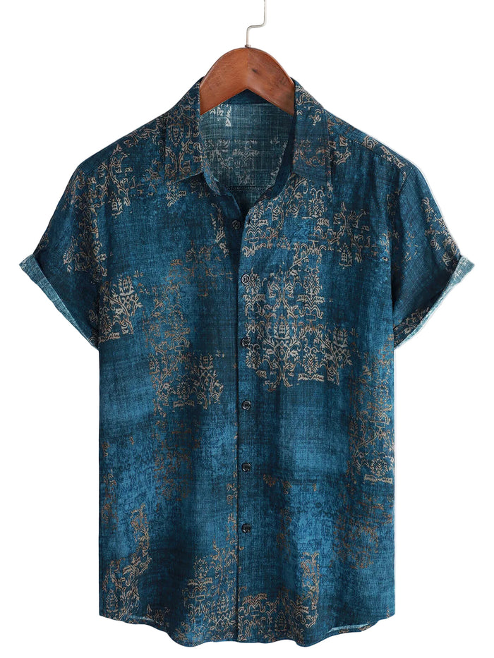 Men's Cotton Shirt with Short Sleeves for Summer