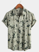 3-Pack | Brown Floral Print Short-Sleeve Breathable Button-Up Shirt