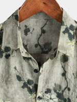 3-Pack | Brown Floral Print Short-Sleeve Breathable Button-Up Shirt