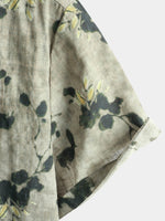 3-Pack | Brown Floral Print Short-Sleeve Breathable Button-Up Shirt