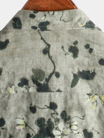 3-Pack | Brown Floral Print Short-Sleeve Breathable Button-Up Shirt