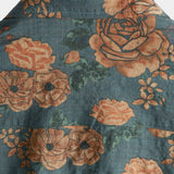 2-Pack | Vintage Blue Floral Short-Sleeve Retro Summer Vacation Shirt