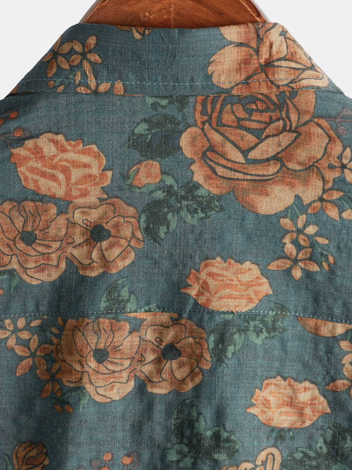 2-Pack | Vintage Blue Floral Short-Sleeve Retro Summer Vacation Shirt