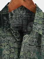 Retro Floral Paisley Print Short-Sleeve Shirt