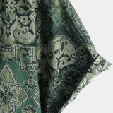Retro Floral Paisley Print Short-Sleeve Shirt