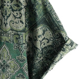 Men's Cotton Shirt in Retro Floral Paisley Pattern, Green, Short Sleeves