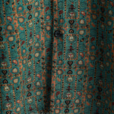 Short-Sleeve Vintage Paisley Print 70s Green Boho Retro Tribal Shirt