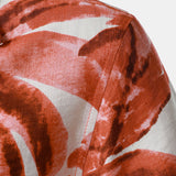 Button-Up Short Sleeve Red Tropical Leaves Print Shirt with Pocket, Hawaiian Style