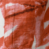 Button-Up Short Sleeve Red Tropical Leaves Print Shirt with Pocket, Hawaiian Style