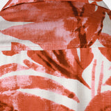 Button-Up Short Sleeve Red Tropical Leaves Print Shirt with Pocket, Hawaiian Style