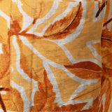 Button-Up Short Sleeve Yellow Tropical Print Shirt with Pocket, Hawaiian Style