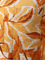 Button-Up Short Sleeve Yellow Tropical Print Shirt with Pocket, Hawaiian Style