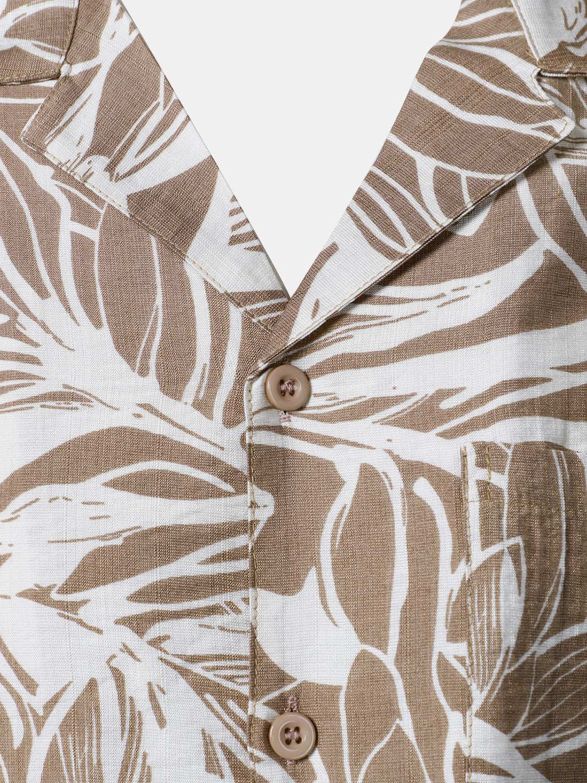 Button-Up Short Sleeve Tropical Print Shirt with Pocket, Holiday Style Cuban Collar