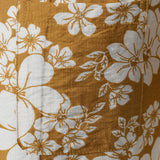 Button-Up Short Sleeve Yellow Floral Print Shirt with Pocket, Resort Style