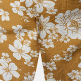 Button-Up Short Sleeve Yellow Floral Print Shirt with Pocket, Resort Style
