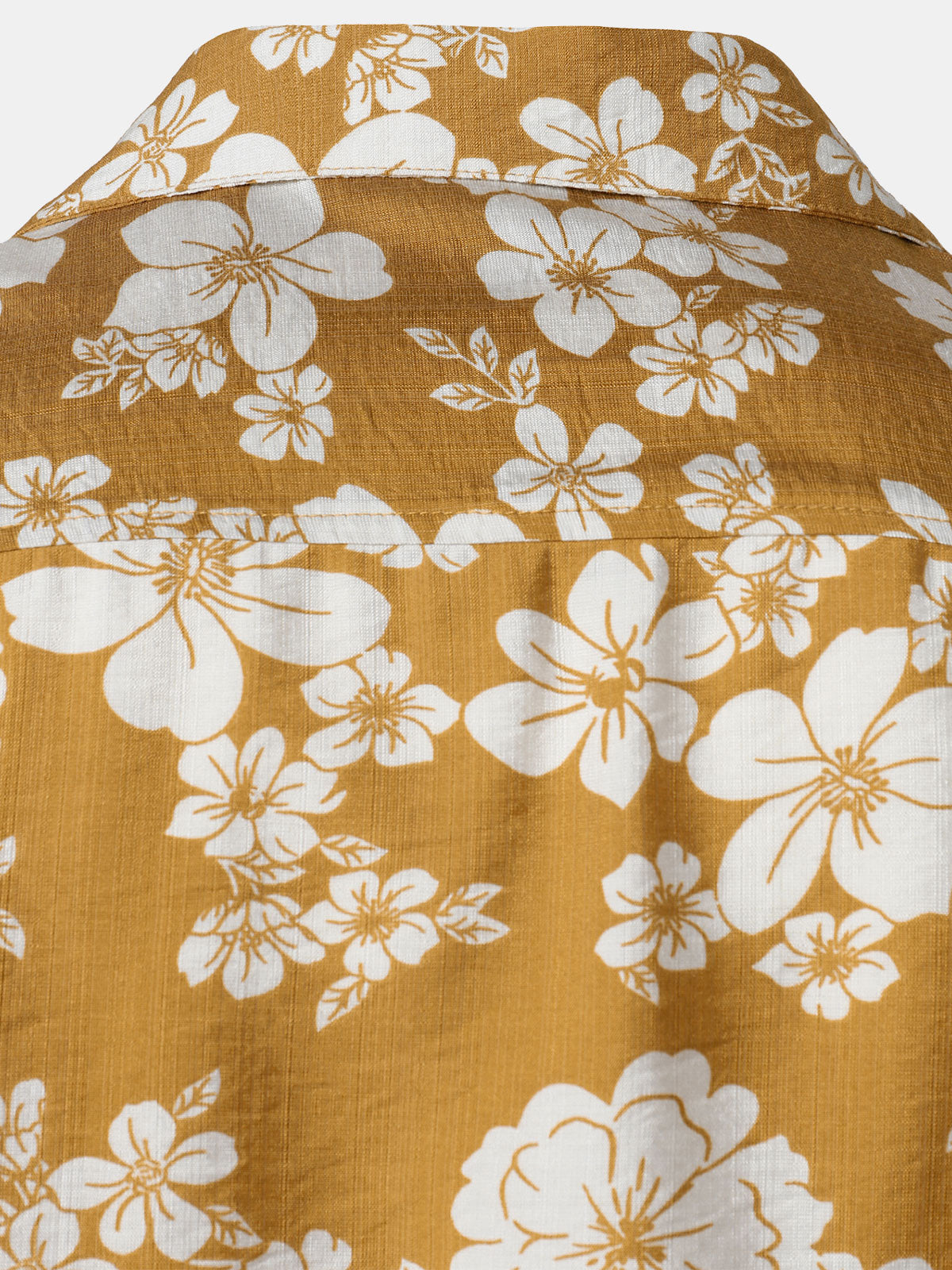Button-Up Short Sleeve Yellow Floral Print Shirt with Pocket, Resort Style