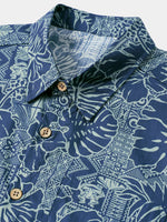 Botanical Tropical Print Breathable Short Sleeve Shirt