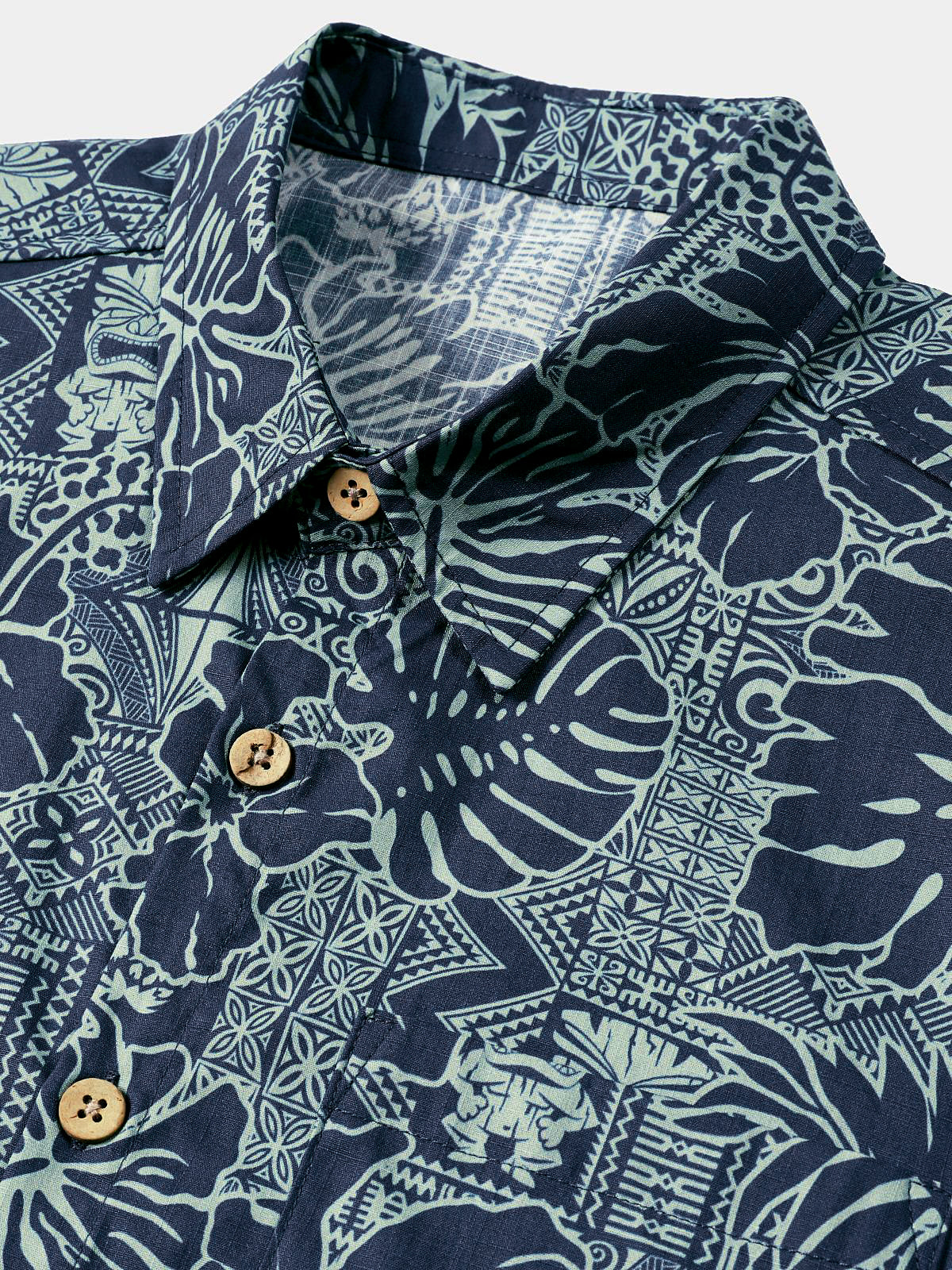 Hawaiian Tropical Leaves Pattern Holiday Beach Style Short Sleeve Shirt