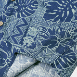 Botanical Tropical Print Breathable Short Sleeve Shirt
