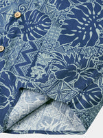 Botanical Tropical Print Breathable Short Sleeve Shirt