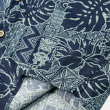 Hawaiian Tropical Leaves Pattern Holiday Beach Style Short Sleeve Shirt
