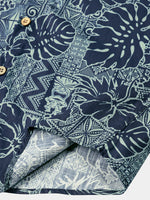 Hawaiian Tropical Leaves Pattern Holiday Beach Style Short Sleeve Shirt
