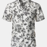 Hawaiian Short Sleeve Pocket Floral Print Shirt
