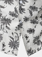 Hawaiian Short Sleeve Pocket Floral Print Shirt