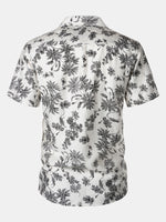 Hawaiian Short Sleeve Pocket Floral Print Shirt