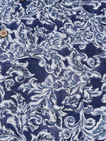 Classic Floral Print Button-Up Holiday Style Short Sleeve Shirt