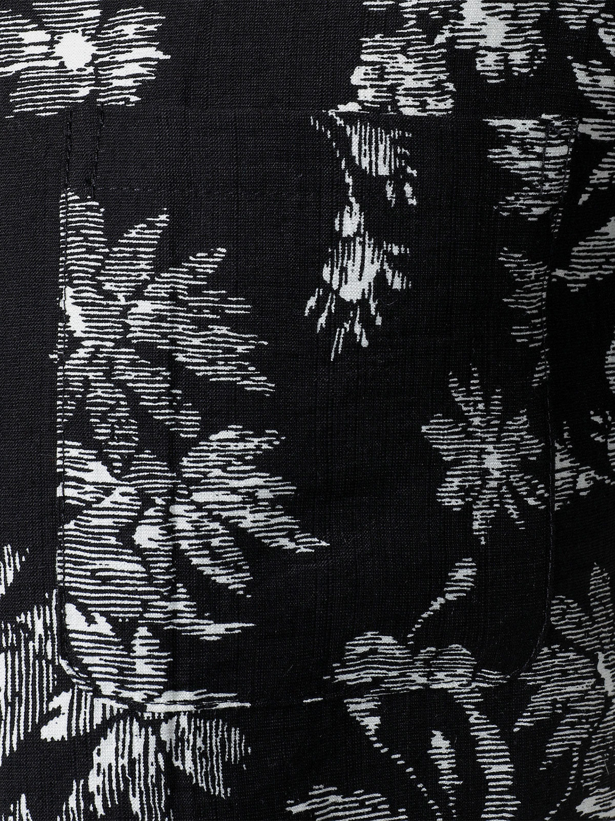 Hawaiian Black Tropical Floral Print Casual Shirt