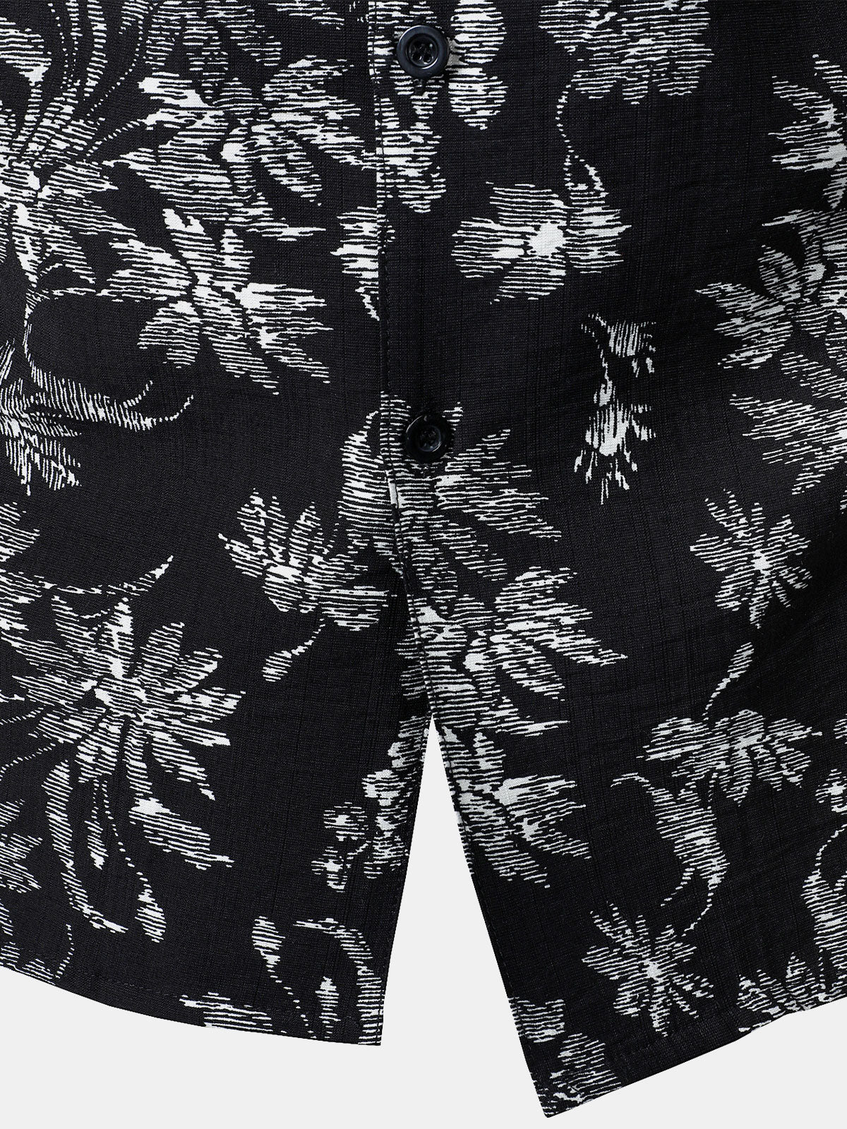 Hawaiian Black Tropical Floral Print Casual Shirt