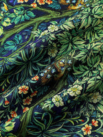 Green Hawaiian Tropical Botanical Print Short Sleeve Shirt