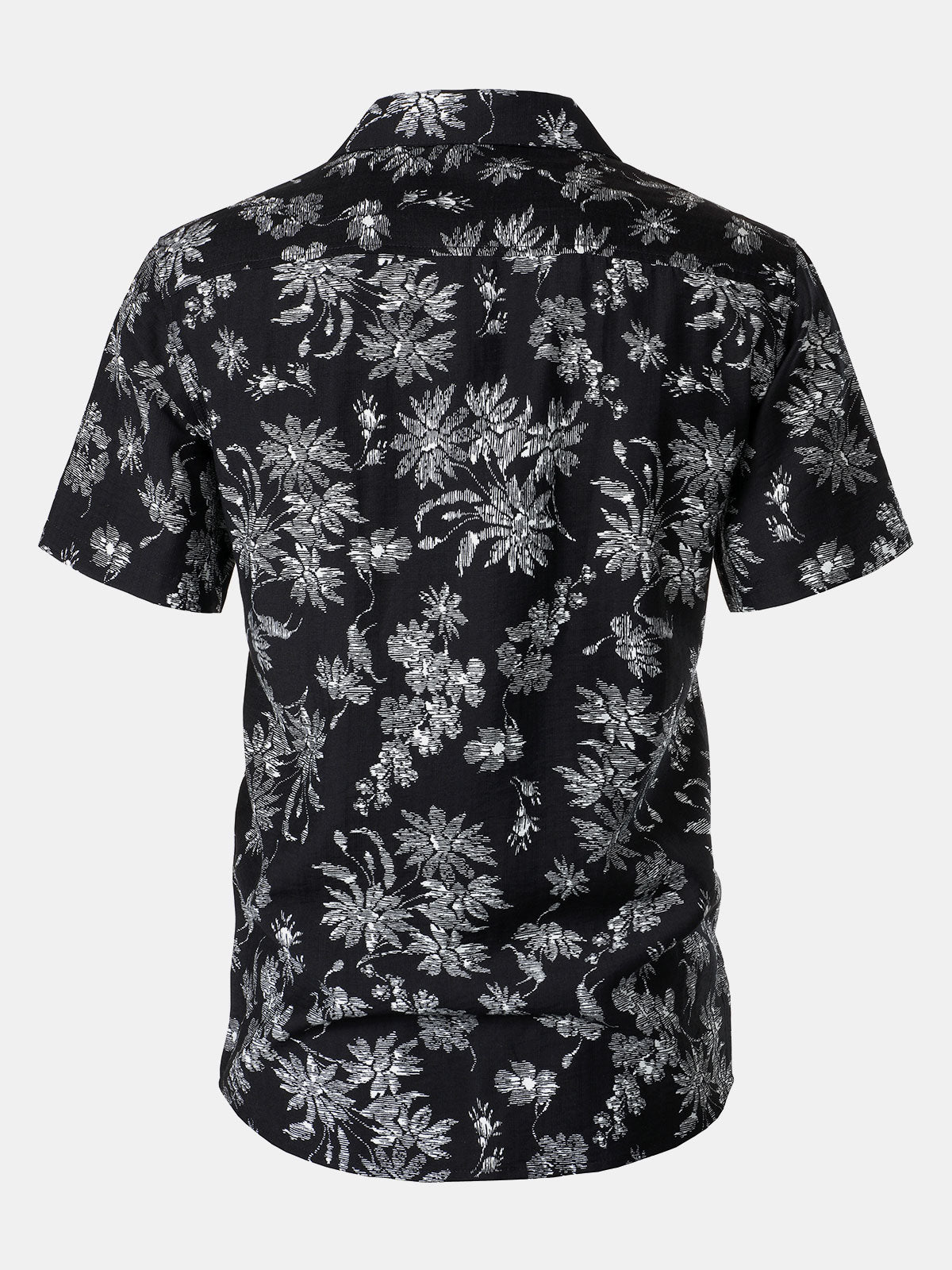 Hawaiian Black Tropical Floral Print Casual Shirt