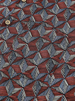 Geometric Pattern Casual Button-Up Short Sleeve Shirt