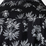 Hawaiian Black Tropical Floral Print Casual Shirt