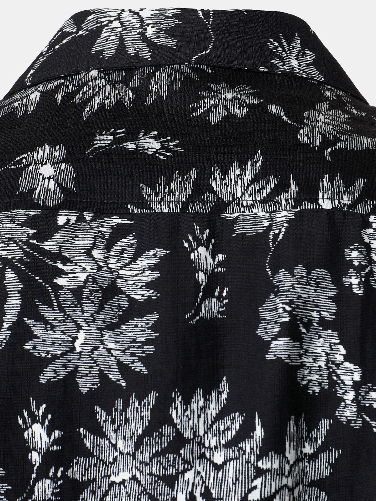 Hawaiian Black Tropical Floral Print Casual Shirt