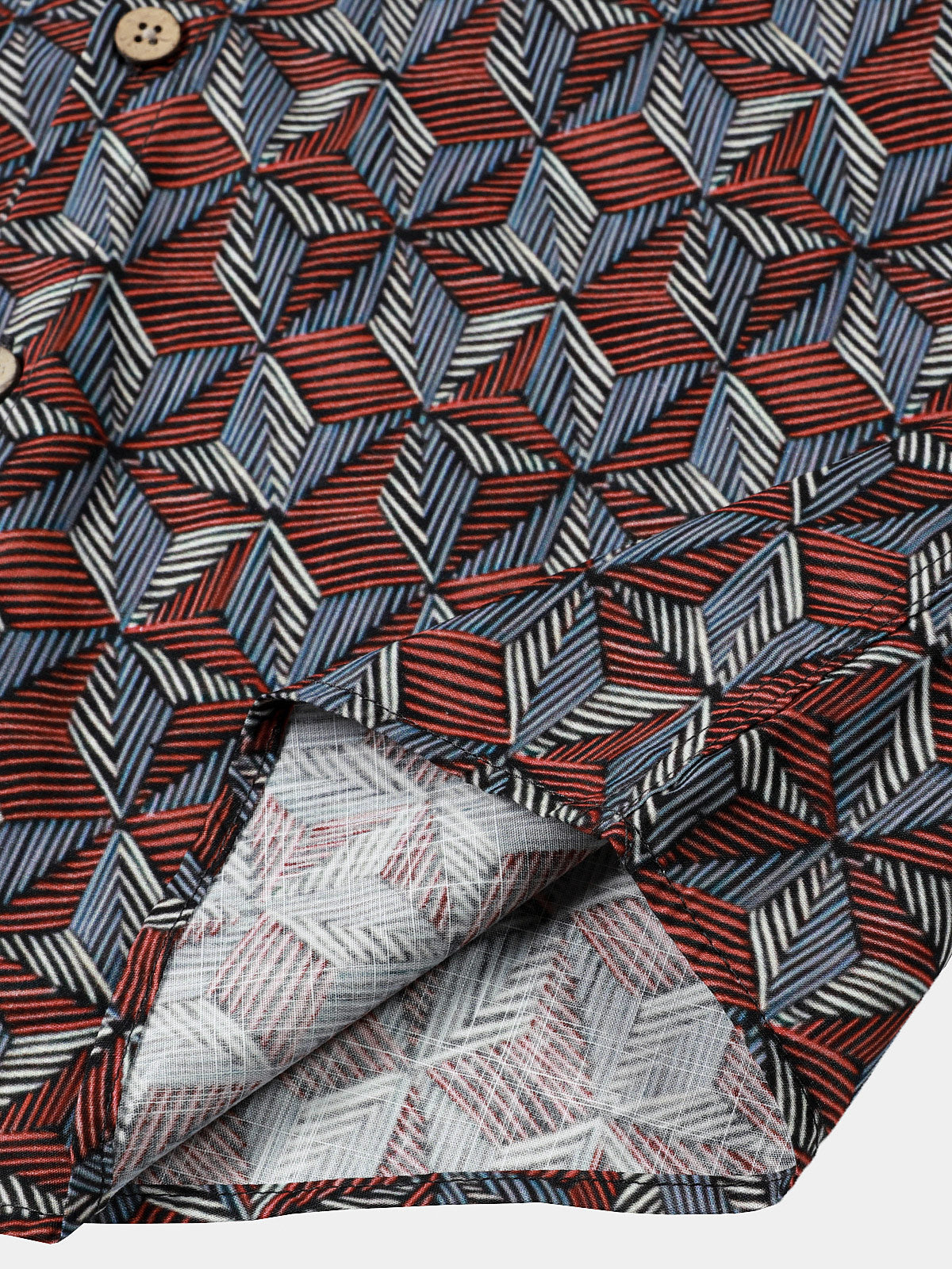 Geometric Pattern Casual Button-Up Short Sleeve Shirt