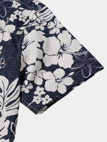 Vintage Breathable Floral Print Island and Vacation Style Short Sleeve Shirt
