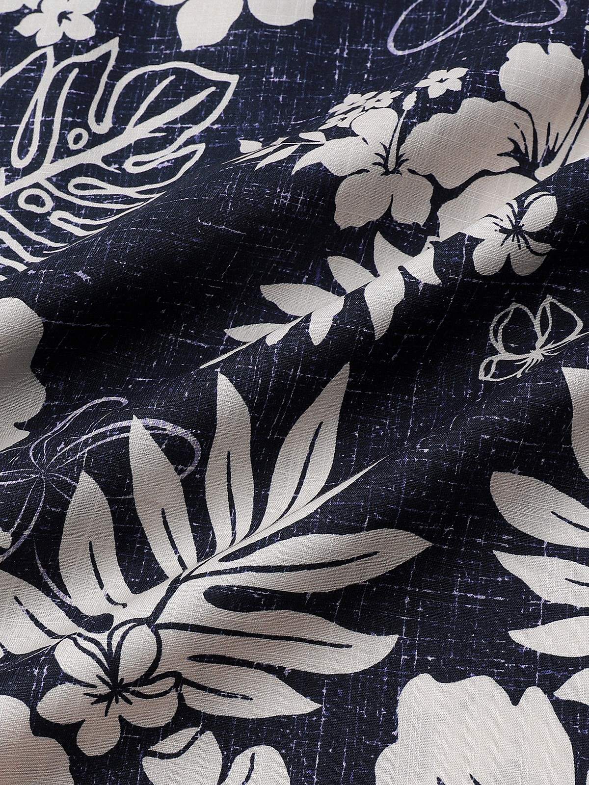 Vintage Breathable Floral Print Island and Vacation Style Short Sleeve Shirt