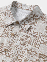 Bohemian Retro Resort Geometric Short Sleeve Shirt