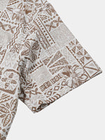 Bohemian Retro Resort Geometric Short Sleeve Shirt