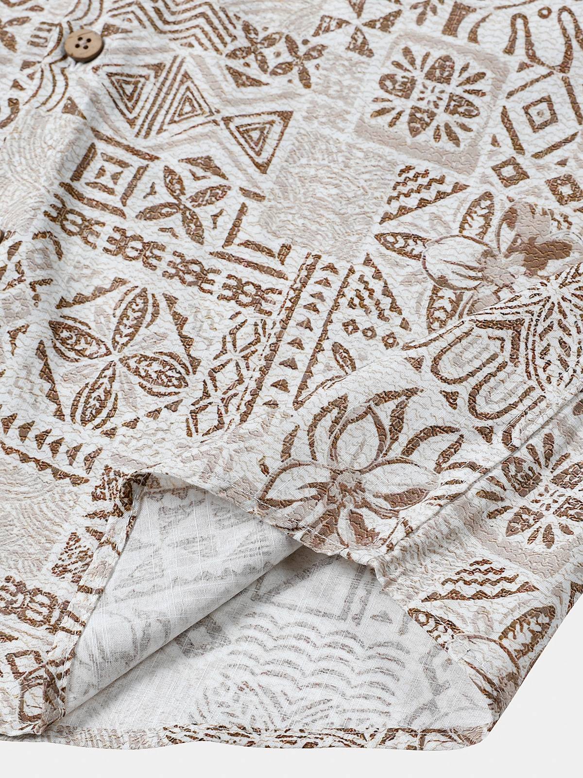 Bohemian Retro Resort Geometric Short Sleeve Shirt