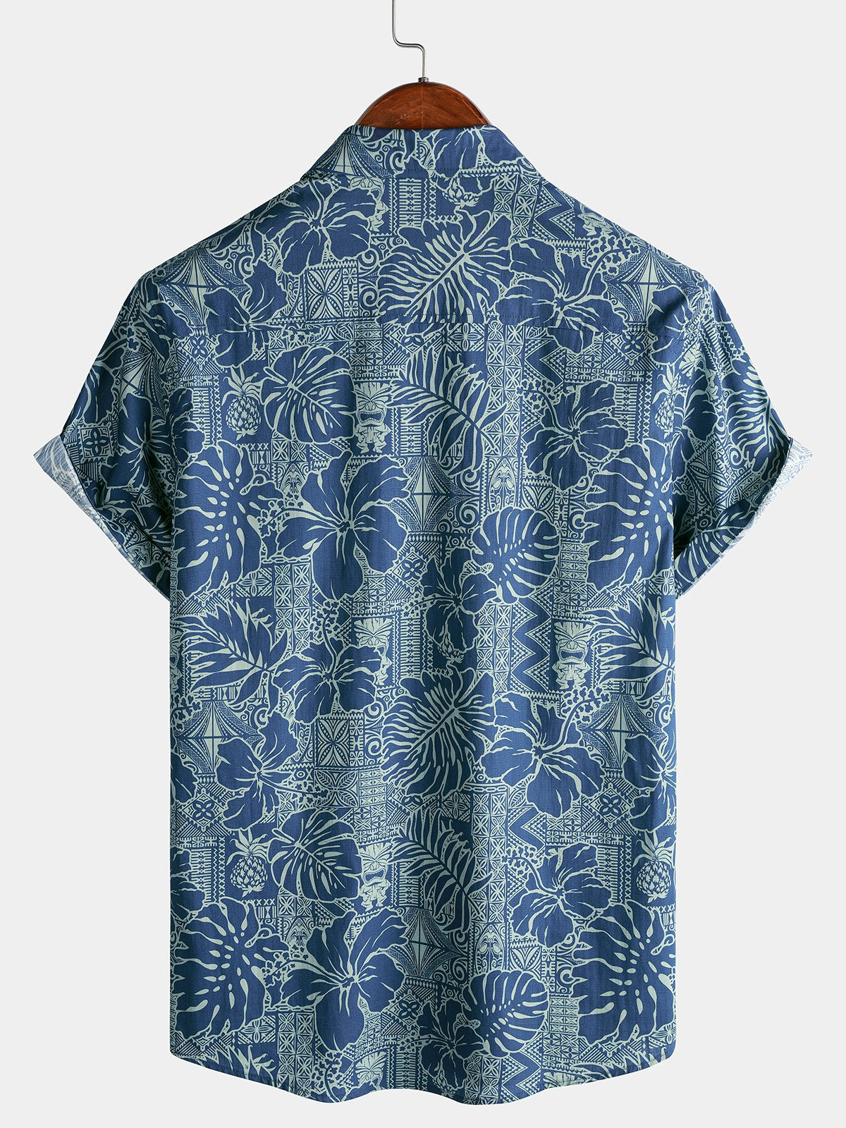 Botanical Tropical Print Breathable Short Sleeve Shirt