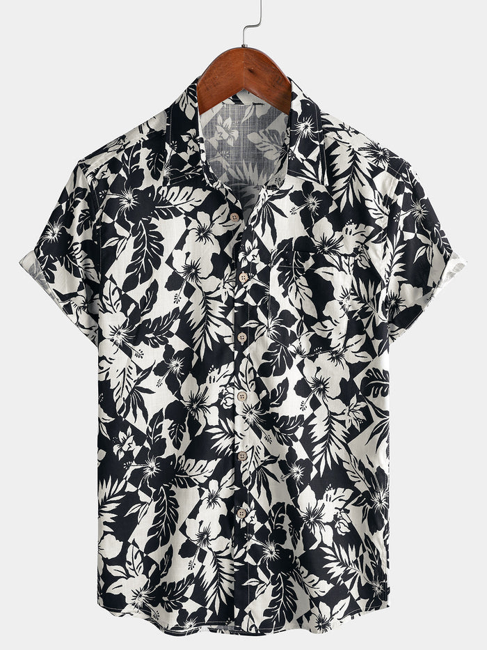 Relaxed Floral Print Summer Beach Style Short Sleeve Shirt