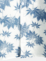 Short Sleeve Breathable Cotton Shirt with Maple Leaf Pattern for Men