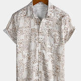 Bohemian Retro Resort Geometric Short Sleeve Shirt