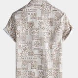 Bohemian Retro Resort Geometric Short Sleeve Shirt