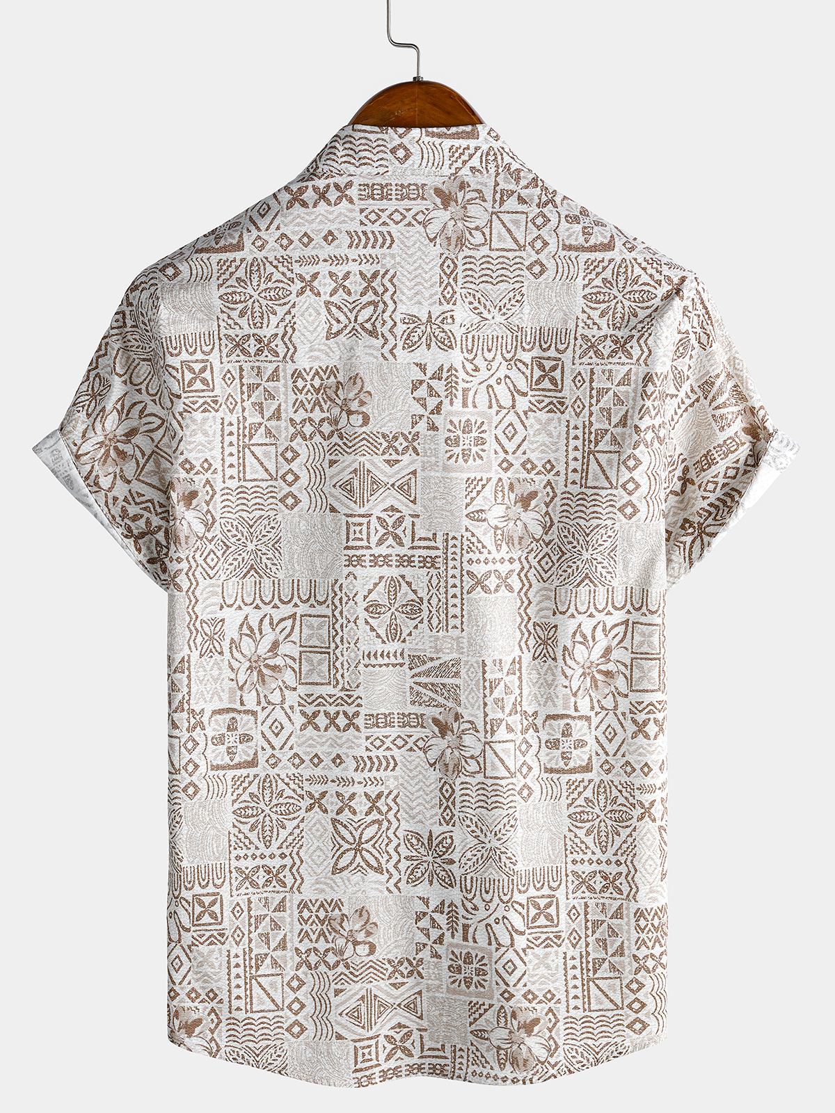 Bohemian Retro Resort Geometric Short Sleeve Shirt